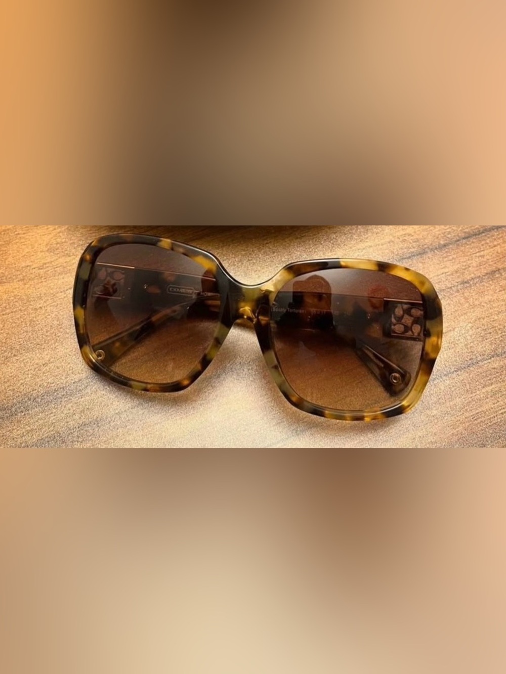 Coach tortoise-pattern square sunglasses